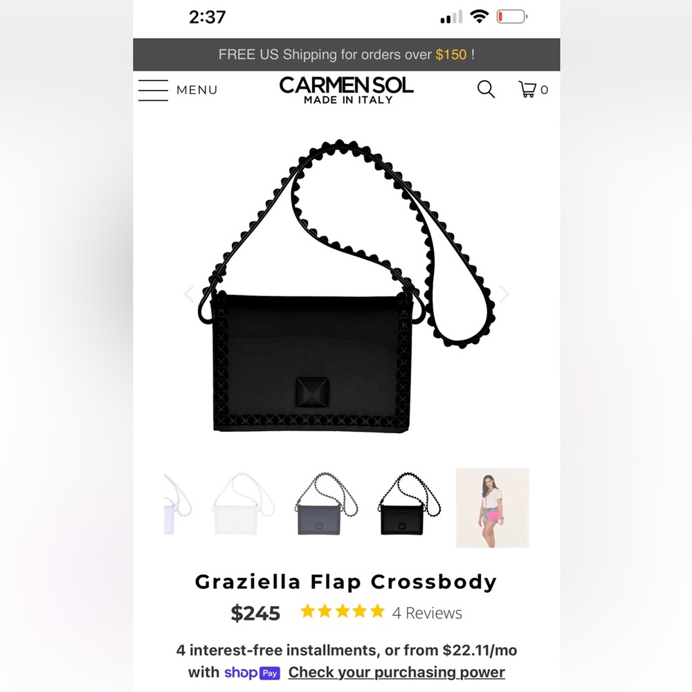 Carmensol gunmetal Crossbody Bag